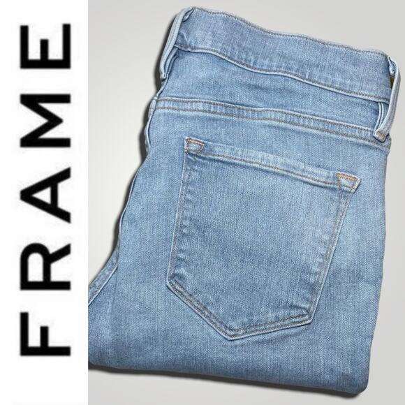 FRAME BOHO COUNTRY WESTERN LE SKINNY DE JEANNE LIGHT WASH DENIM JEANS SMALL 28 - Picture 9 of 10